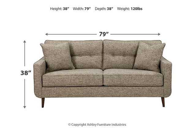 Tweed Mid-Century Modern Sofa in Jute - HER Home Design Boutique